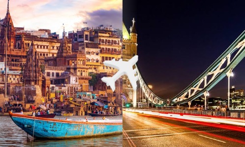 Varanasi to London private jet charter